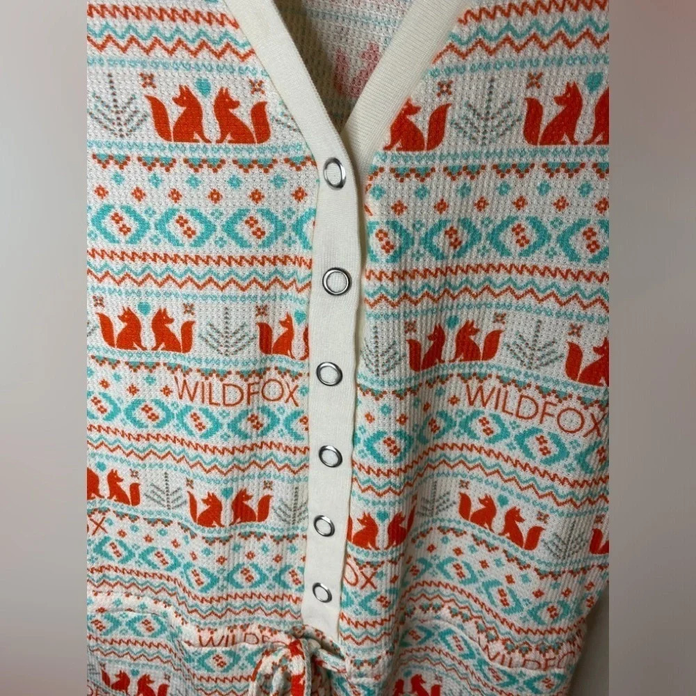 ✨Host Pick✨ Wildfox Intimates Fox Print “Ye old” Holiday Christmas Rustic Romper - Picture 5 of 8